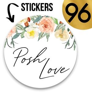 96 Posh Packaging Sticker Labels 2" Round Poshmark